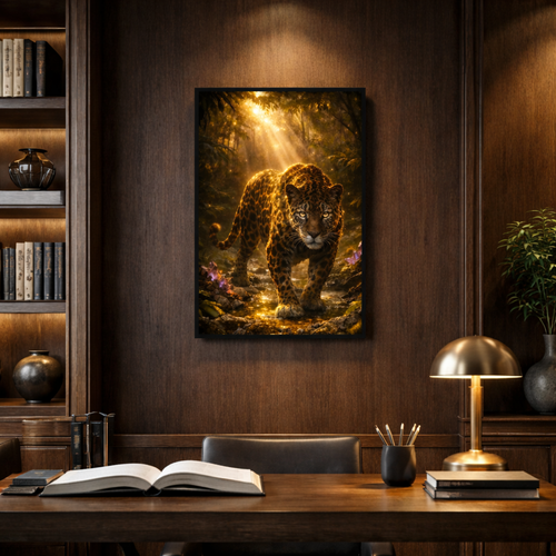 KAELITH — The Solar Sentinel canvas art, golden guardian artwork detail