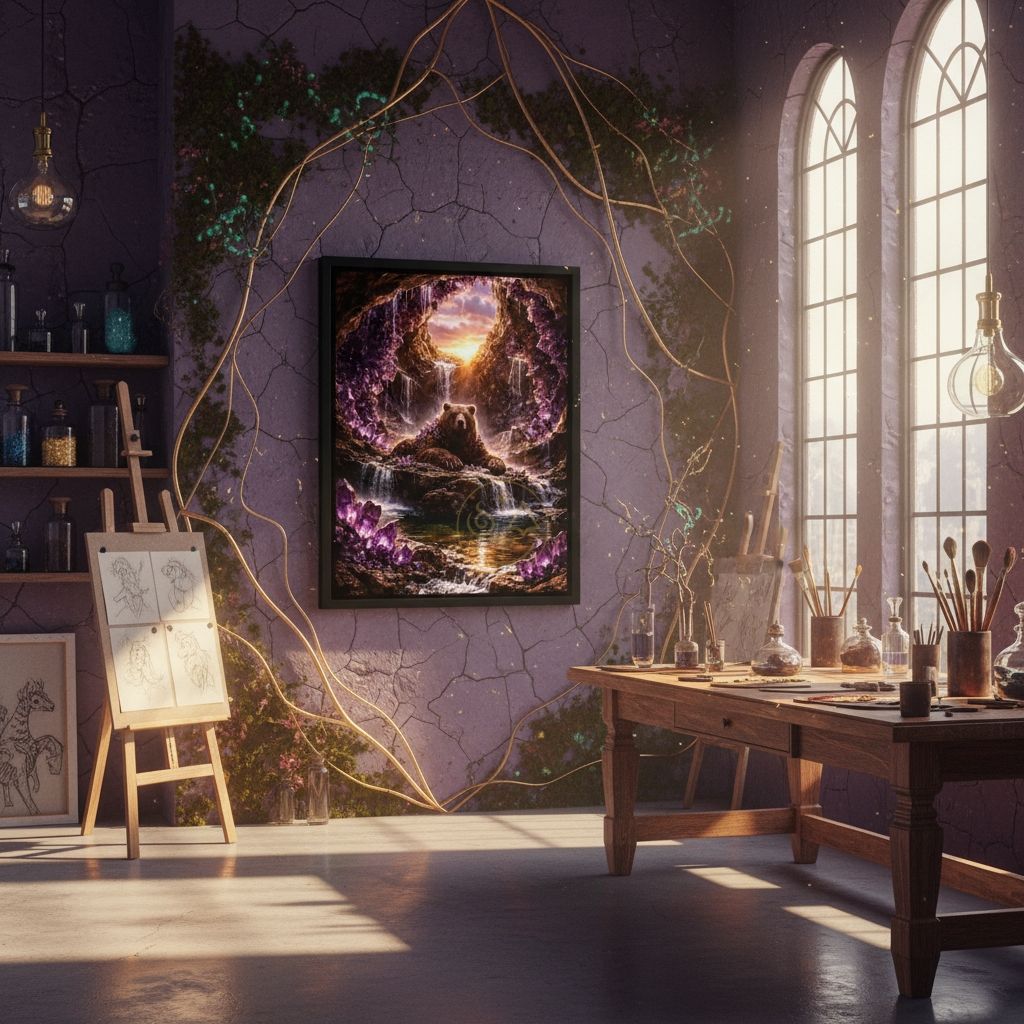 AURELITH — The Amethyst Warden | Limited Edition Mythic Canvas (1 of 100, 16×24 Framed)